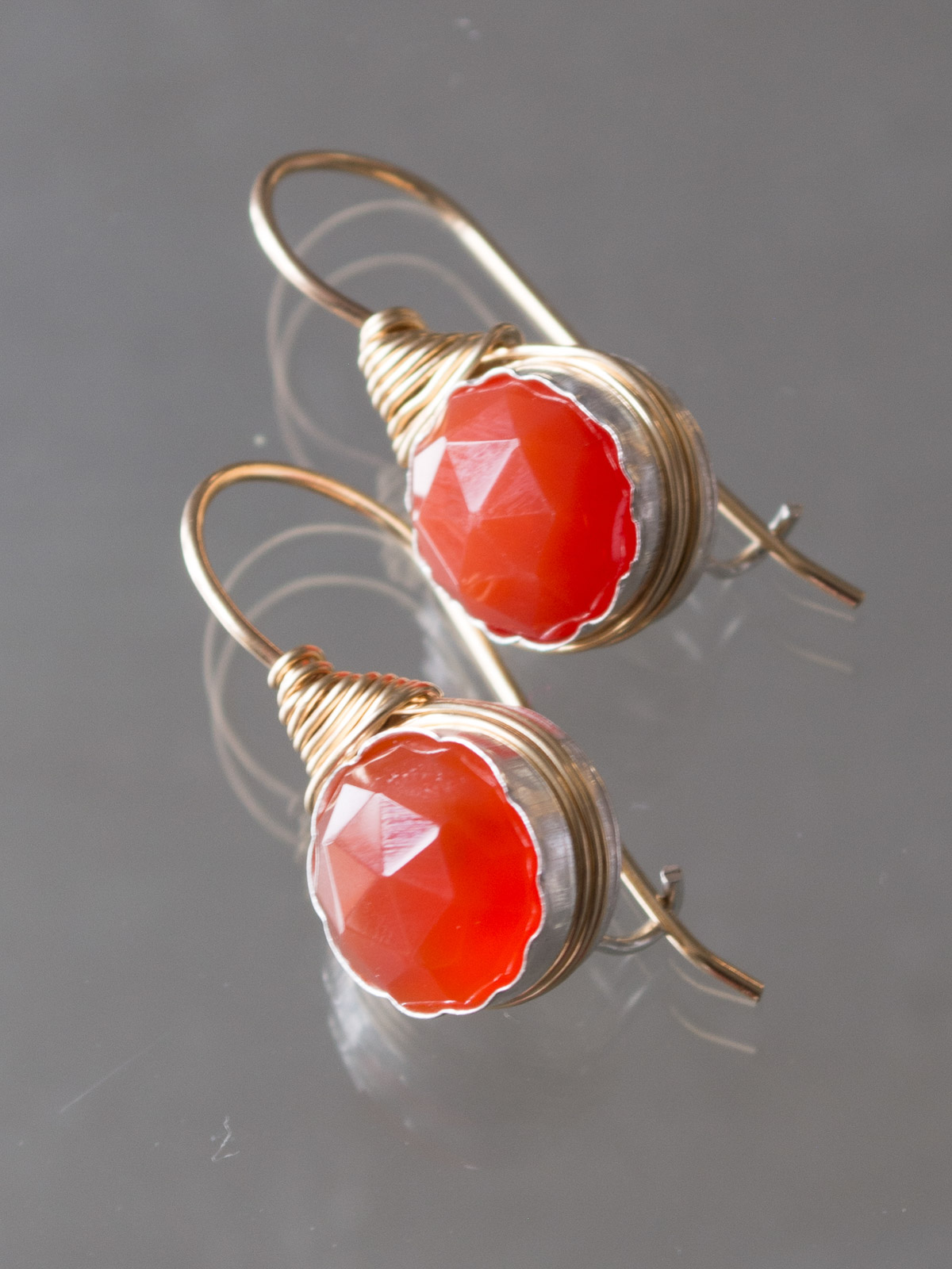 earrings Wire carnelian